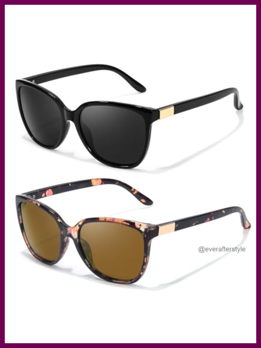 Polarized Square Sunglasses UV400 Full-Frame Retro Driving Outdoor